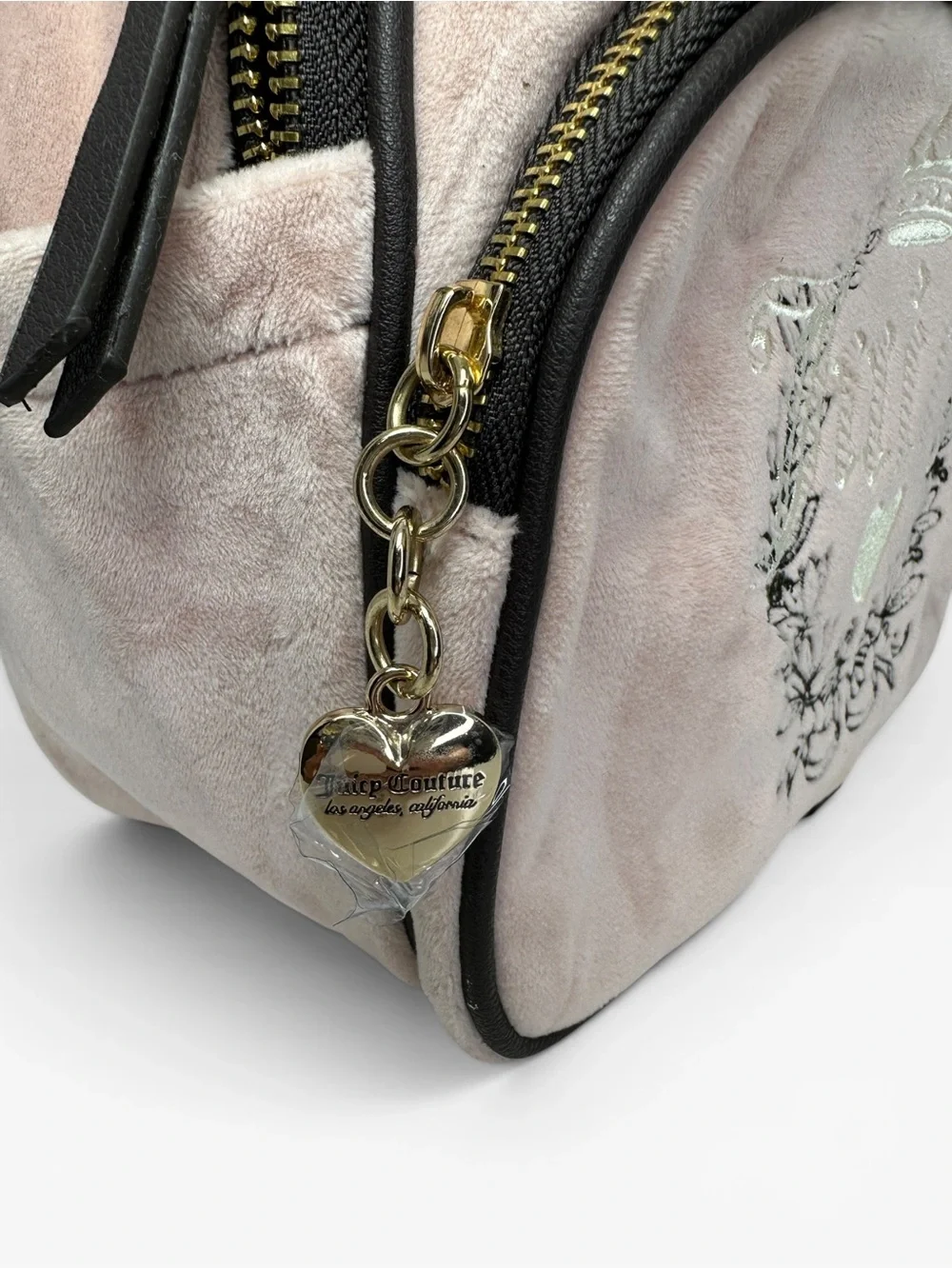 NEW Juicy Couture Heritage Velour Dusty Pink Velvet Mini Backpack Y2K